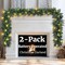 2 Pcs Battery Operated Christmas Garland, 9 FT Prelit Christmas Decorations for Mantle Fireplace Room Winter Garland Outdoor Indoor, Holiday Artificial Decor with Lights